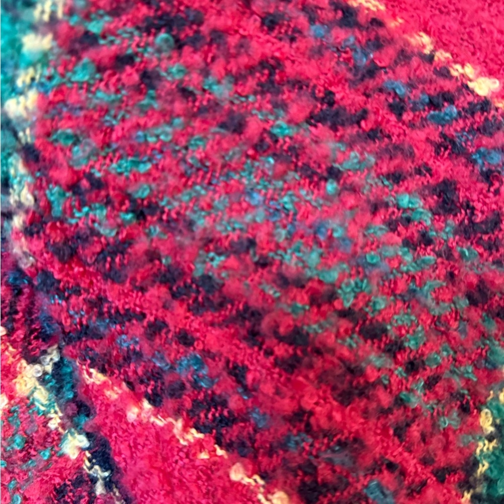Cozy Red Plaid Poncho Wrap - Women's Scarf & Wrap - Picture 3 of 3